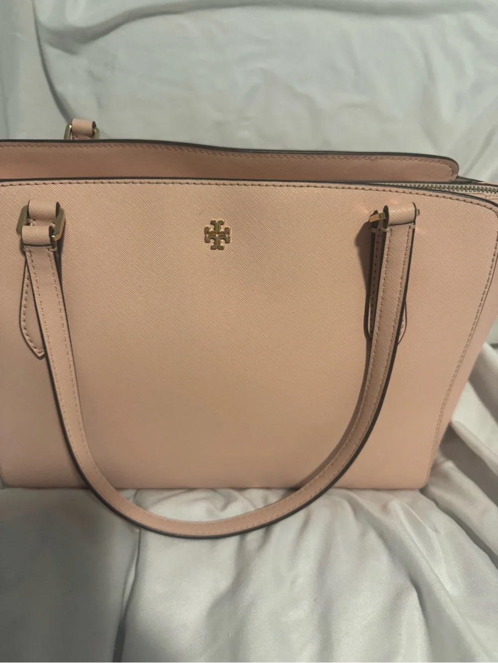 Tory Burch Pale Pink Saffiano Leather Tote